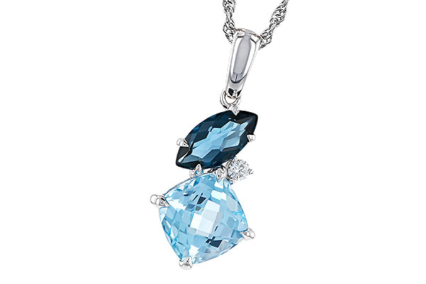 C329-22185: NECKLACE 2.37 TW BLUE TOPAZ 2.40 TGW