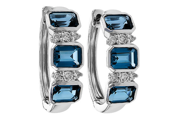 E329-20430: EARRINGS 1.37 TW LONDON BLUE TOPAZ 1.48 TGW