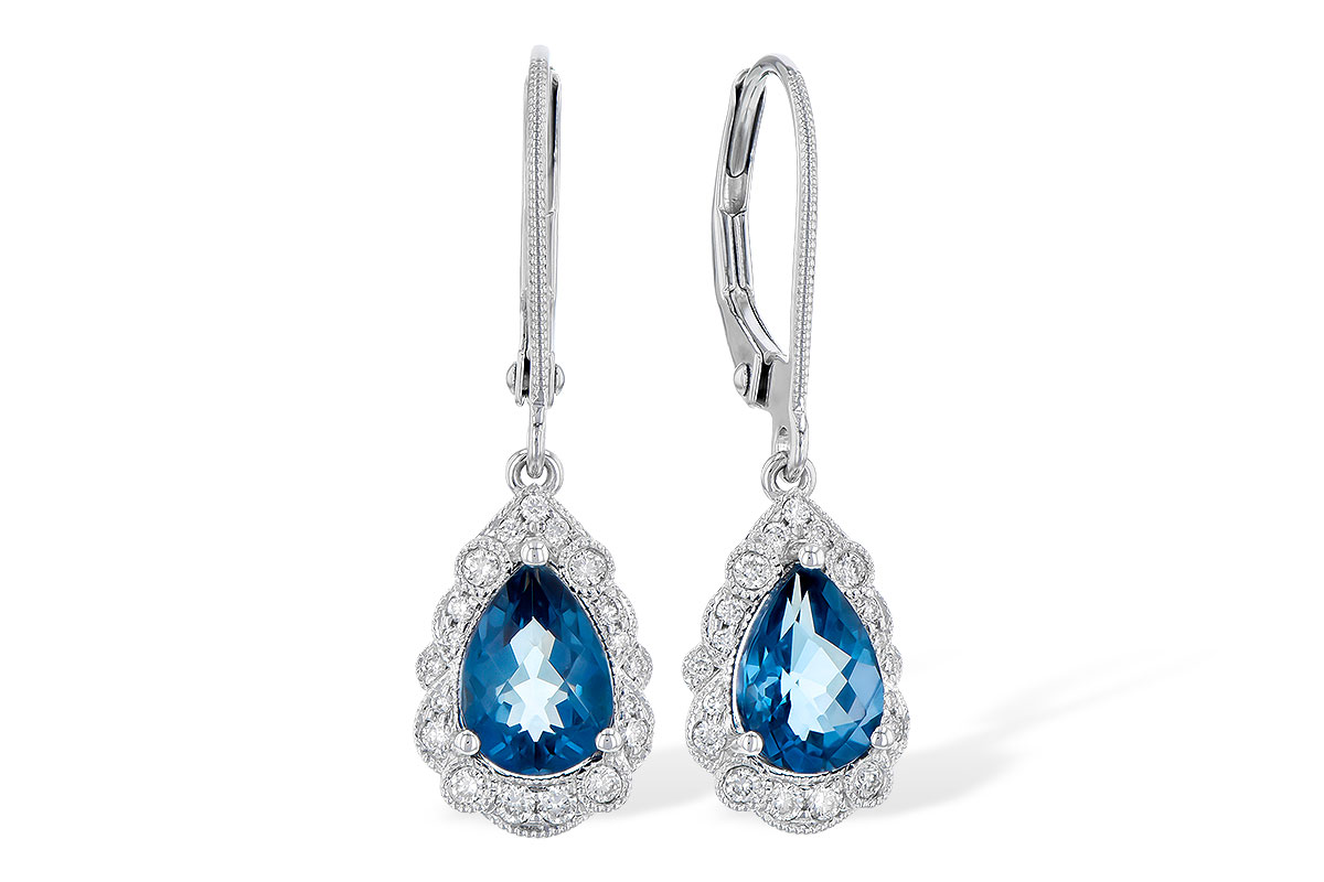 K327-44084: EARR 1.48 TW LONDON BLUE TOPAZ 1.63 TGW